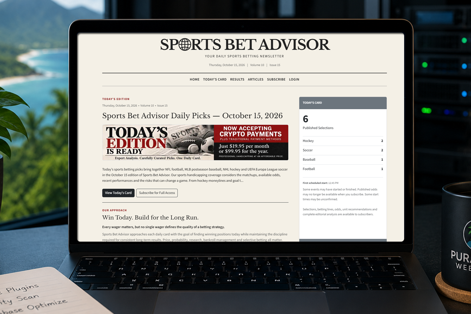 Sports Bet Advisor website portfolio screenshot